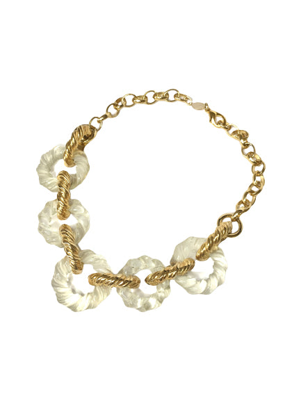 Gold and Transparent Rope Necklace