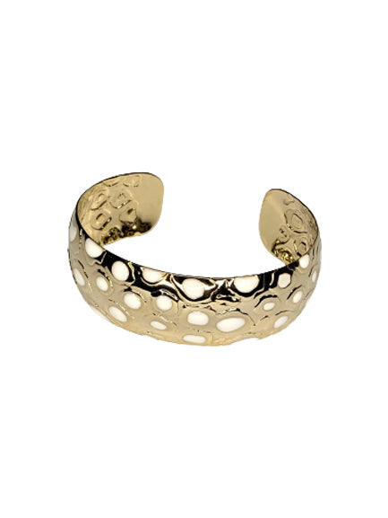 Gold and White Leopard Bracelet