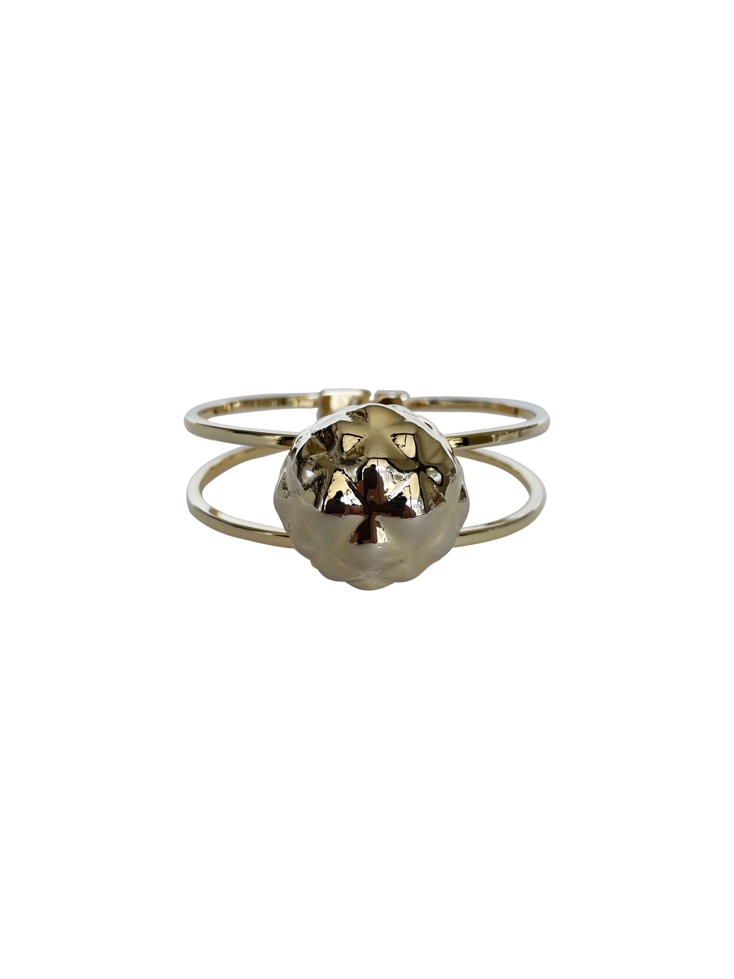 Gold Textured Button Bracelet
