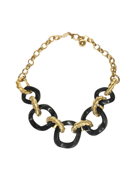 Gold and Black Lilly Necklace