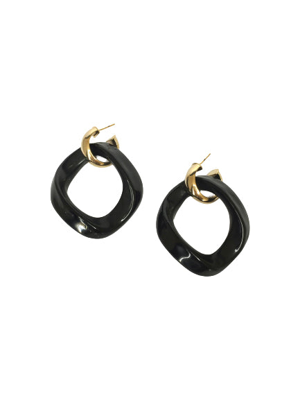 Gold and Black Lilly Earrings