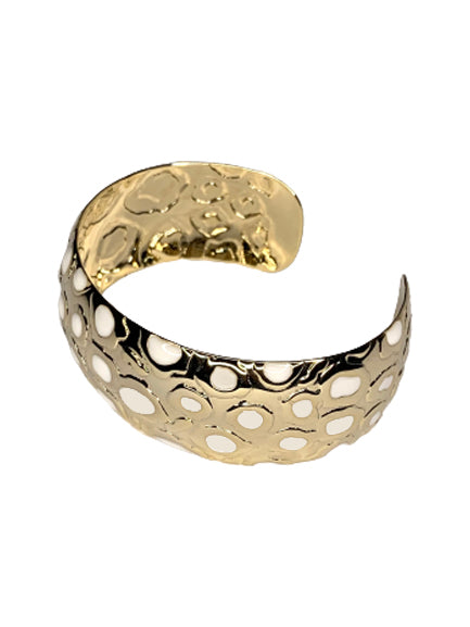 Gold and White Leopard Bracelet