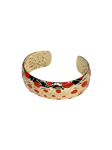 Gold and Red Leopard Bracelet