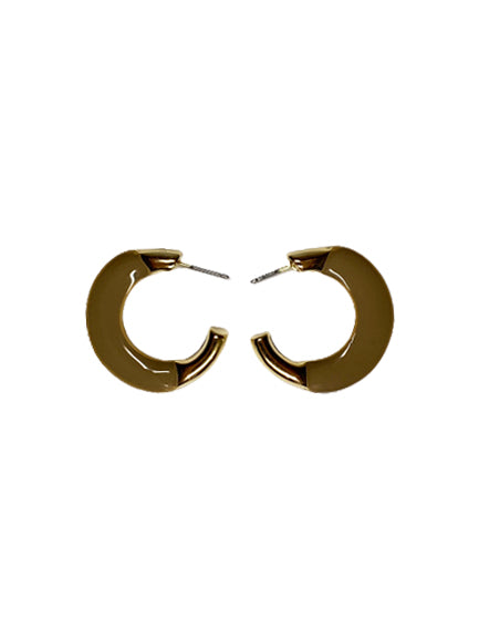 Gold and Cappuccino Brenda Hoop Earrings