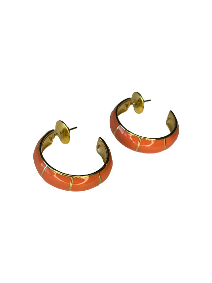 Orange Hoop Earrings