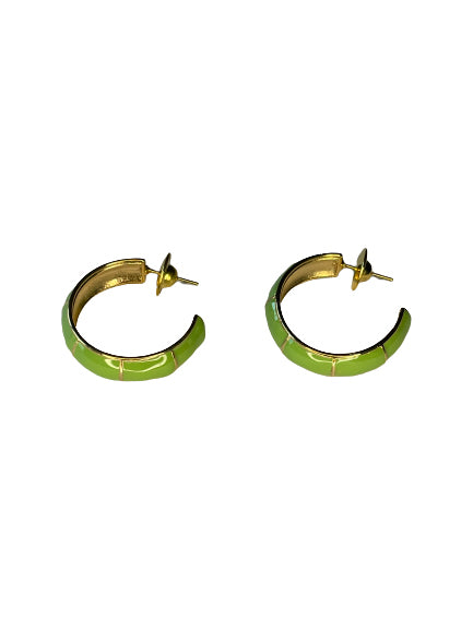 Green Hoop Earrings