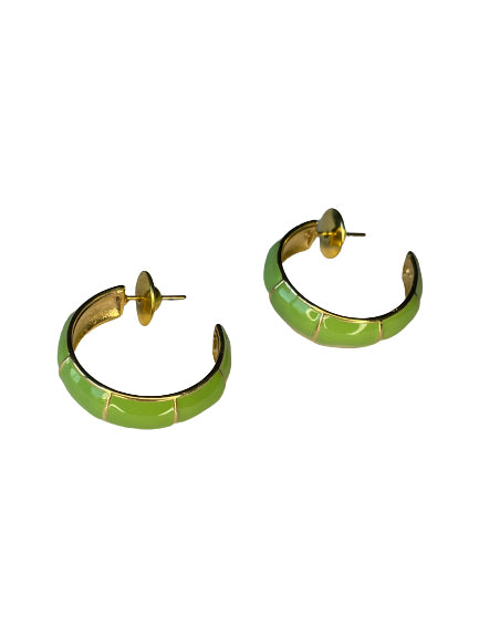 Green Hoop Earrings