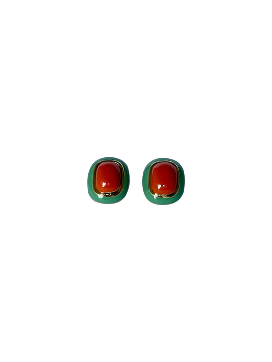 Green and Orange Earrings