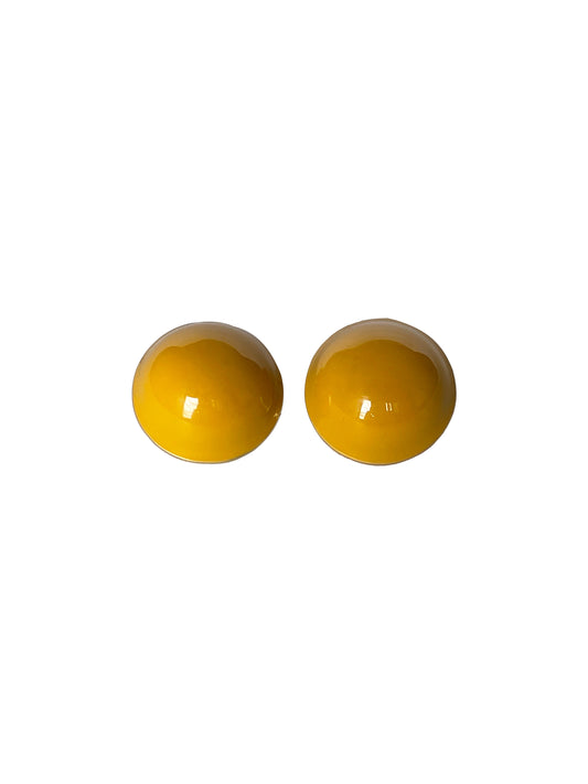 Mustard Button Earrings