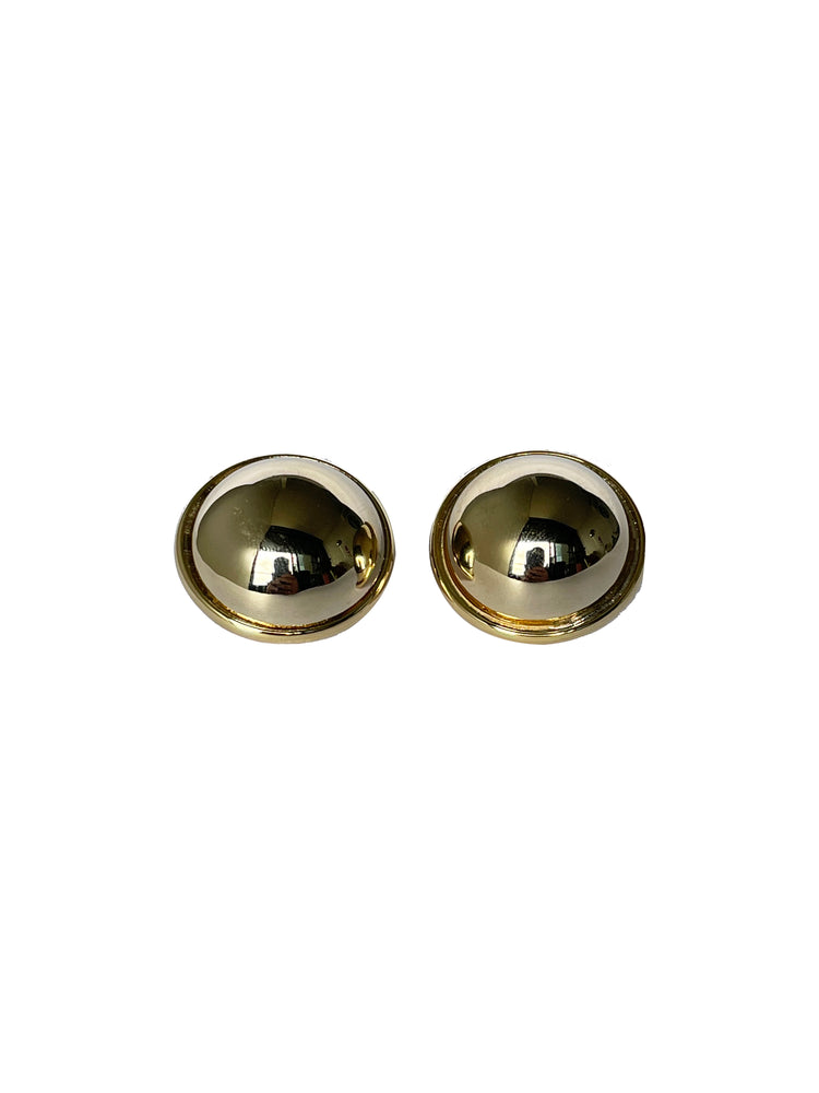 Gold Button Earrings