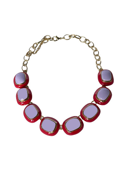 Red and Lilac Necklace