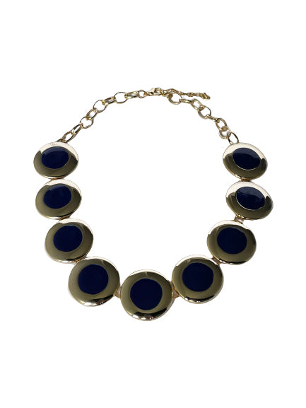 Navy Blue and Gold Necklace