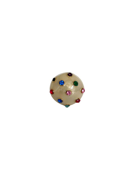 Beige with Colourful Stones Ring