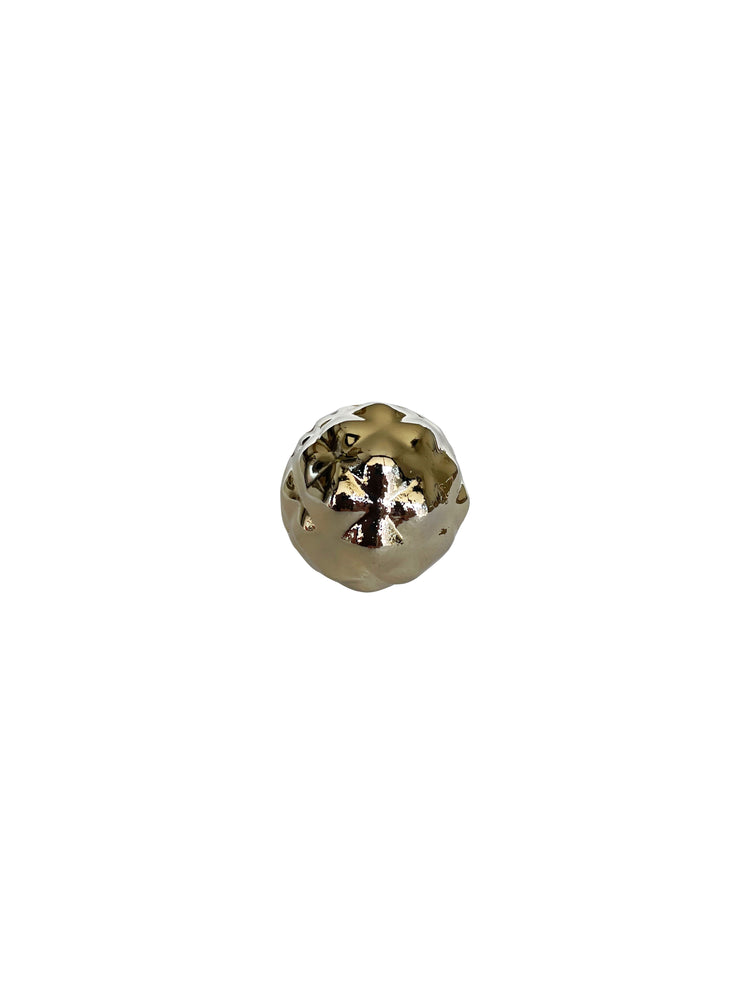 Gold Textured Button Ring