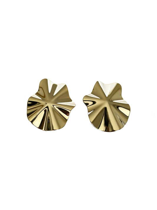 Gold Statement Disc Earrings