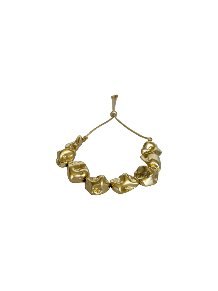 Matte Gold Textured Stone Bracelet