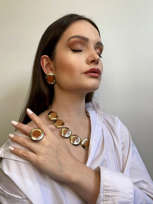 Chocolate and Gold Earrings