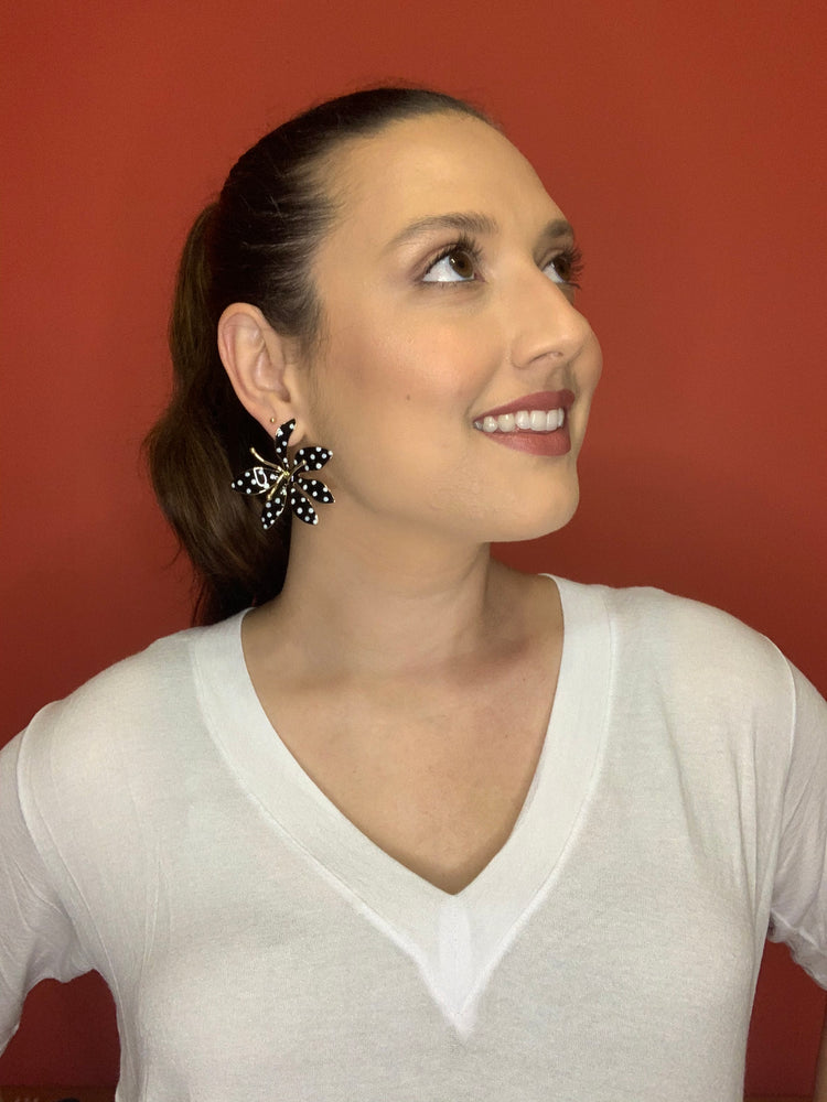 Black and White Polka Dots Earrings